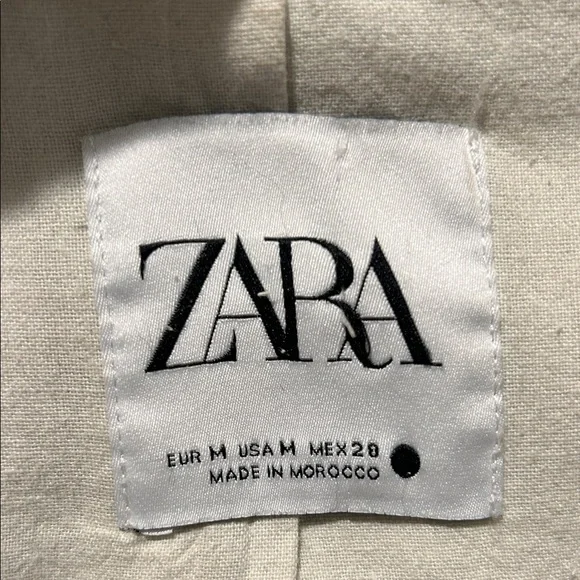 ZARA Cream Corduroy Shawl-Collar Blazer Jacket - Picture 3 of 8